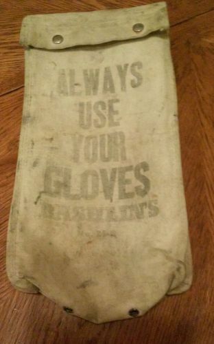 Vintage Electrician&#039;s Insulating Rubber Gloves with Canvas Electricians Bag