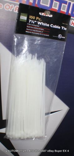 100 PIECES - 7 3/8 &#034; whit NYLON CABLE TIES - BRAND NEW - MANY USES - HOME &amp; SHOP