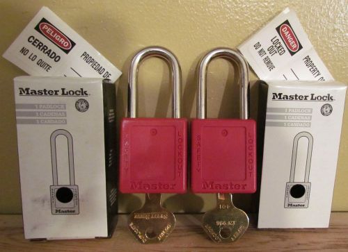 Master lock 410 series lockout/tagout padlock, keyed different, 1-3/4&#034;-  x2 red for sale