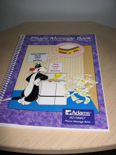 Adams Looney Tunes Phone Message Book, 200 sets, Carbonless Duplicate  SC1184LT