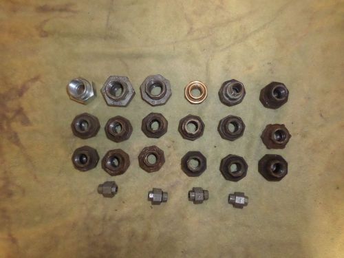Mixed lot [22] of new and used unions, from 1/4 through 3/4 inch. Take a look.