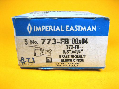 Imperial Eastman - 773-FB 06x04 - Brass Hi-Seal Elbow Check, 3/8&#034;x1/4&#034; Box of 5