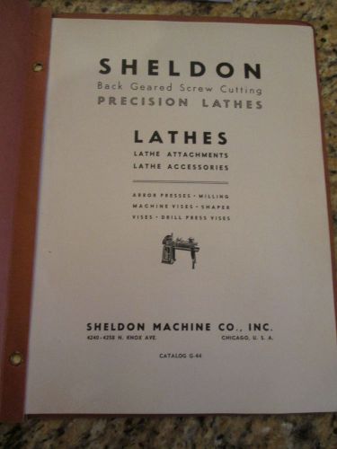 Sheldon precision lathes attachments &amp; accessories catalog for sale