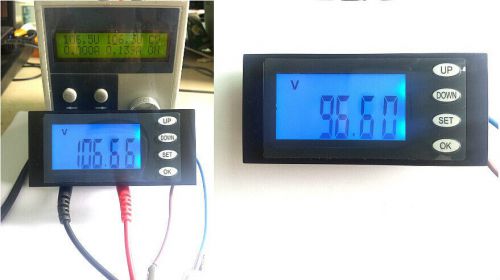 DC 100V 20A Digital LCD power meter Volt Ammeter monitor Voltage KWh time watt
