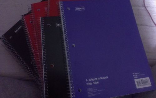 Bundle of 8 Staples spiral notebook 70 sheets each with bonus items