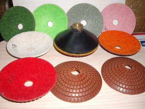4&#034; diamond convex polishing pad 8+1 pcs for concave sinks ogee edge free ship for sale