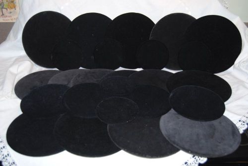 lot of 24 Black Velvet Round Pads Jewelry Display Boards 3 sizes