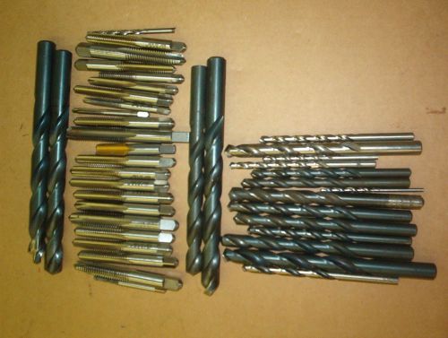 MACHINIST LOT OF DRILLS &amp; TAPS GOOD USED &amp; SOME NEW LATHE MILL SHOP TOOLS