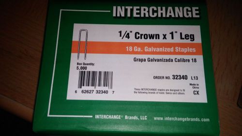 Interchange Galvanized Staples 1/4&#034; Crown x 1&#034; Leg