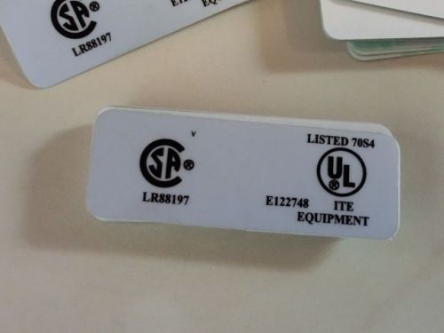 (QTY of 450 pcs) CSA &amp; UL Regulated Agency Label Stickers ITE EQUIPMENT
