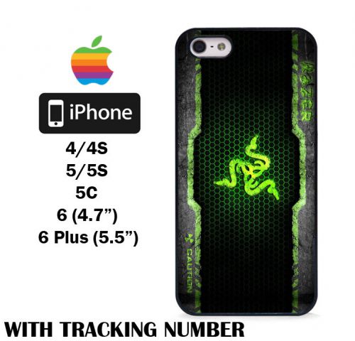 Green Razer Design Game Art Logo Hard iPhone 4 4S 5 5S 5C 6 6 Plus Case Cover