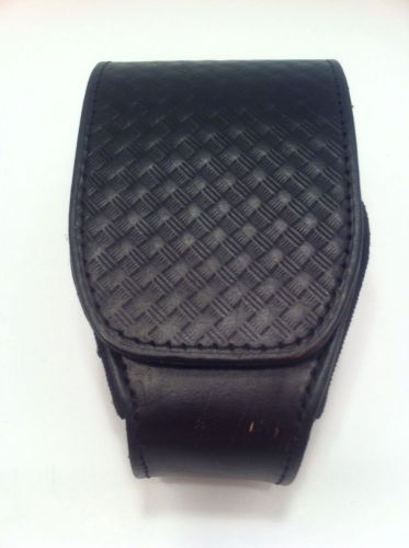 ASP Black Basket Weave Covered Handcuff Case, Double Cuff Case Holds 2 Cuff Sets