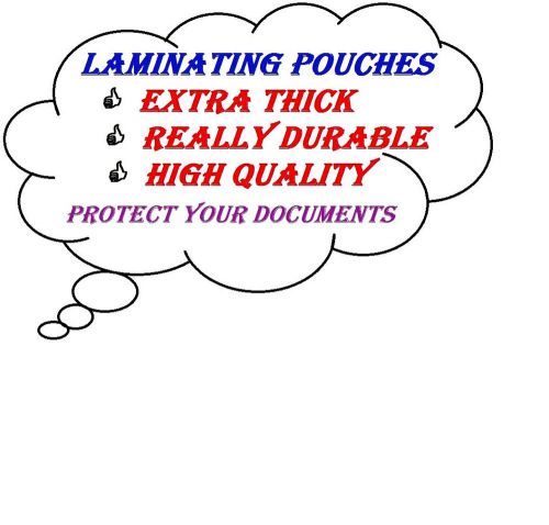 100 Extra Thick &amp; Durable Laminating Pouches / Sheets Large Business Card Size