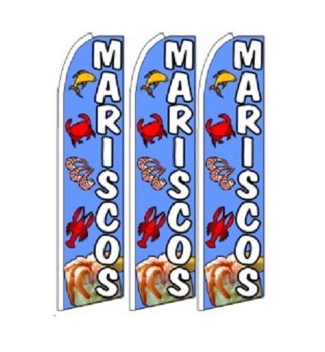 Mariscos King Size Polyester Swooper Flag Banner  Pk of 3