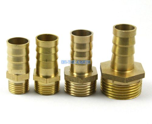 5 Brass Male 3/4&#034; BSP x 14mm Barb Hose Tail Fitting Fuel Air Gas Hose Connector