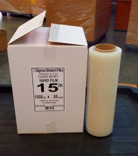 4 rolls of Heavy Duty and Reliable Sigma Stretch Film - 15 x 1500 80 Gauge