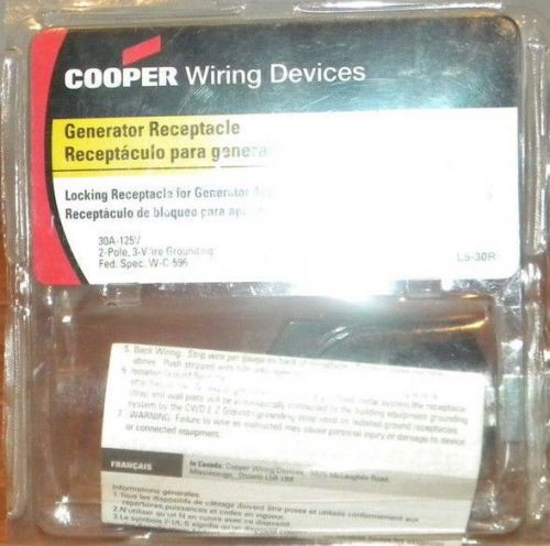 COOPER WIRING DEVICES Generator Receptacle, 30 A,125/250 V # L5-30R