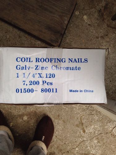 Coil roofing nails galv-zinc chromate 1 1/4 x 120 (7200 pcs) for sale