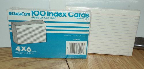 600 DataCom 4&#034; x 6&#034; (10.2cm x 15.2cm) Index Cards Ruled on One Side Made In USA