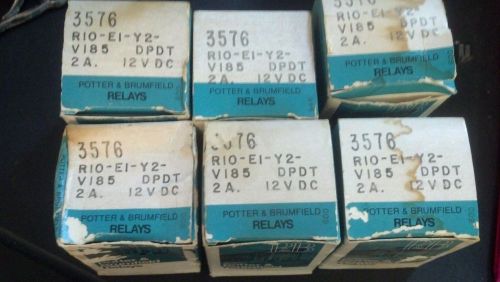Vintage 6 lot AMF Potter &amp; brumfield relays 3576 Rio-El-Y2- V185 DPDT 2A 12V DC