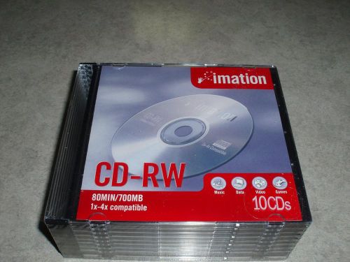 10 pack of imation CD-RW 80 min 700 mb 80min 700mb NEW SEALED