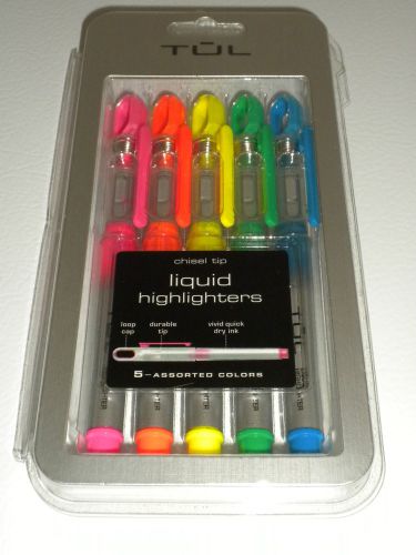 NEW TUL HIGHLIGHTERS----SET OF 5----ASSORTED COLORS