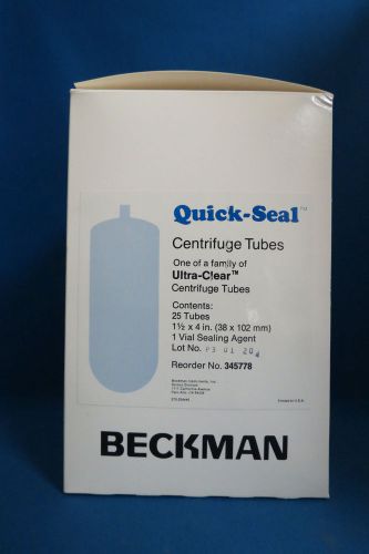 Beckman CentrifugeTubes Quick Seal Ultra-Clear 100mL 38 x 102mm  #345778  Qty 25