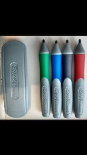 Smart Technologies SmartBoard Pens and Eraser. Red, Green, Blue and Black.