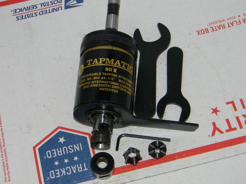 Tapmatic 50X Reversible Tapping Attachment, 5/8&#034;Shank, 2 collets,Wrenches