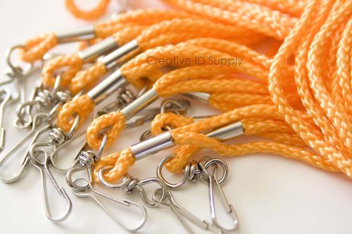 Wholesale orange rope round neck lanyards with swivel j hook - quantity 100 pcs for sale