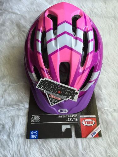 Brand new bell blast child bike helmet &amp; visor hat fit age 5-8 pink white purple for sale