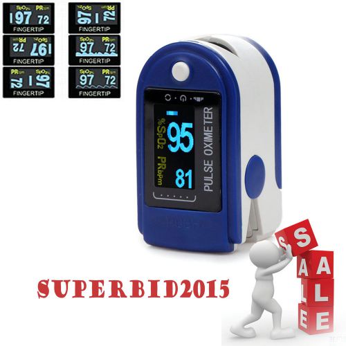 Fda pulse oximeter spo2 pr heart rate blood oxygen + free case oled display 50d for sale