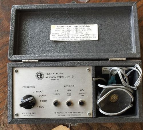 RARE Eckstein Bros. Inc. EB 46 Tetra Tone Auidometer Hearing Test Analysis Case