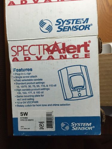 System Sensor SW SpectrAlert Advance Fire Alarm Strobe  White