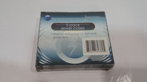 CIRCUIT ELECTRONICS - 5 PACK JEWEL CASES. STORE CD,DVD AND GAME DISCS. NIP