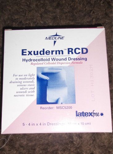 NIB Exuderm RCD Hydrocolloid Wound Dressing 4&#034; x 4&#034; - Box of 5