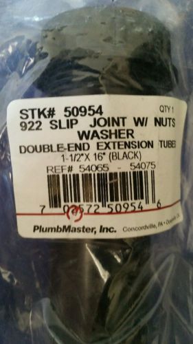 Slip joint with nuts and washers Extension Tubes 1-1/2&#034;x16 Black