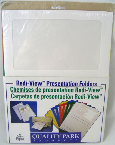 Quality Park Redi-View Presentation Folders 10 Pack #89515 Free Shipping