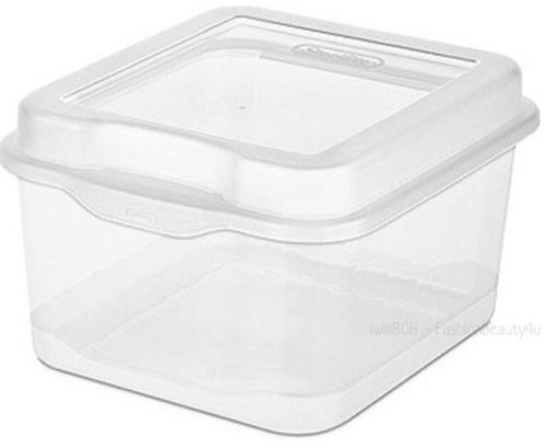 Single Sterilite 18038612 Plastic FlipTop Latching Storage Box Container Clear