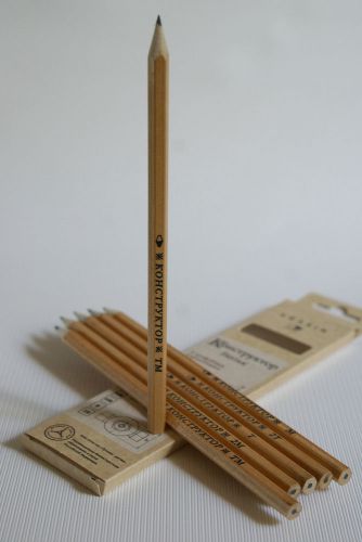 Pencils Graphite Set Designer Vintage Krasin Russia Modern 6 pcs Ecological