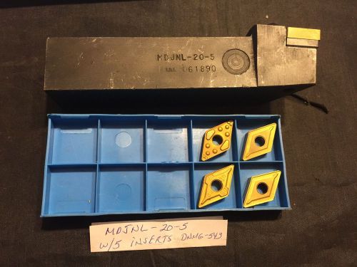 MDJNL 20-5 Tool Holder w/ 5 Mixed Carbide Inserts