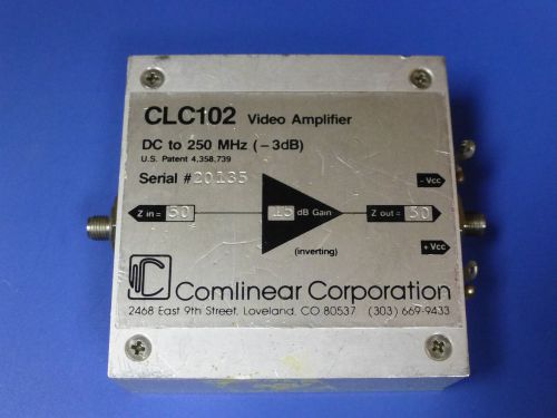 Comlinear CLC102 Video Amplifier DC-250MHz 15dB Gain, SMA