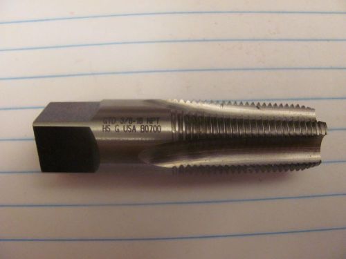 One (1) new usa greenfield pipe tap 3/8&#034; x 18 npt hs g usa 4-flute 3/8-18 for sale