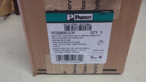 PANDUIT PCSB600-3-3Y NEW IN BOX LOT OF 3 600-6 3 PORT INS ALUM CONN SEE PICS #B5