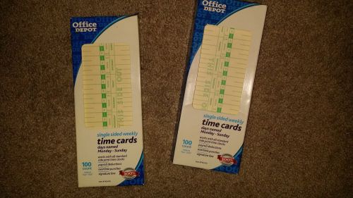 Office Depot Time Cards Single Sided Weekly Monday - Sunday