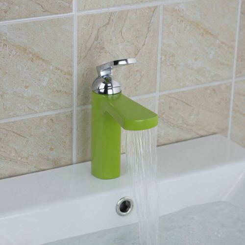 2015 Bathroom Sink Faucet Painted Green Single Hole/Handle Mixer Tap