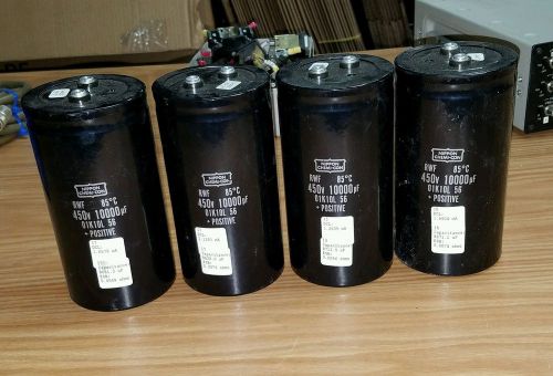 Lot of 4 Nippon Chemi-Con Capacitor&#039;s RWF 85° 450v 10000pf 01K100L 56 + Positive