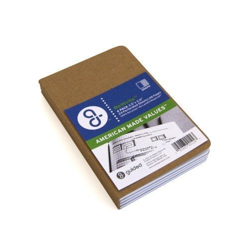 Guided Products ReWrite Memo Graph Recycled Pocket Notebook, 48 Pages, 4 Pack