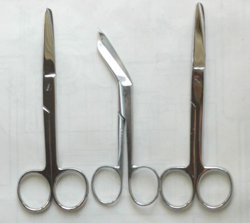Set of 3 Quality Stainless Steel EMT Shears, Medical Scissors USED, Pakistan