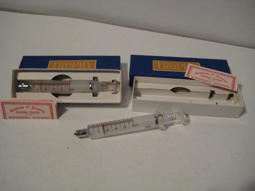 Two - 10cc Glass Syringes with Luer Lock Tip